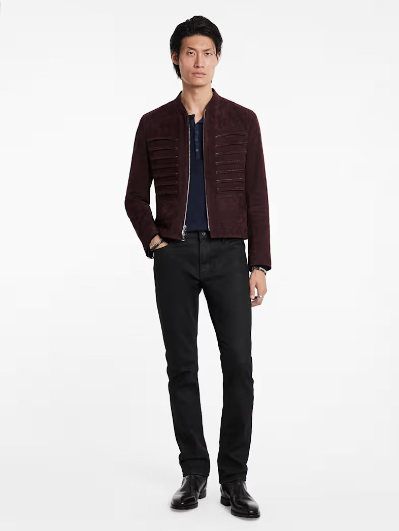 Men’s John Varvatos suede bomber casual style