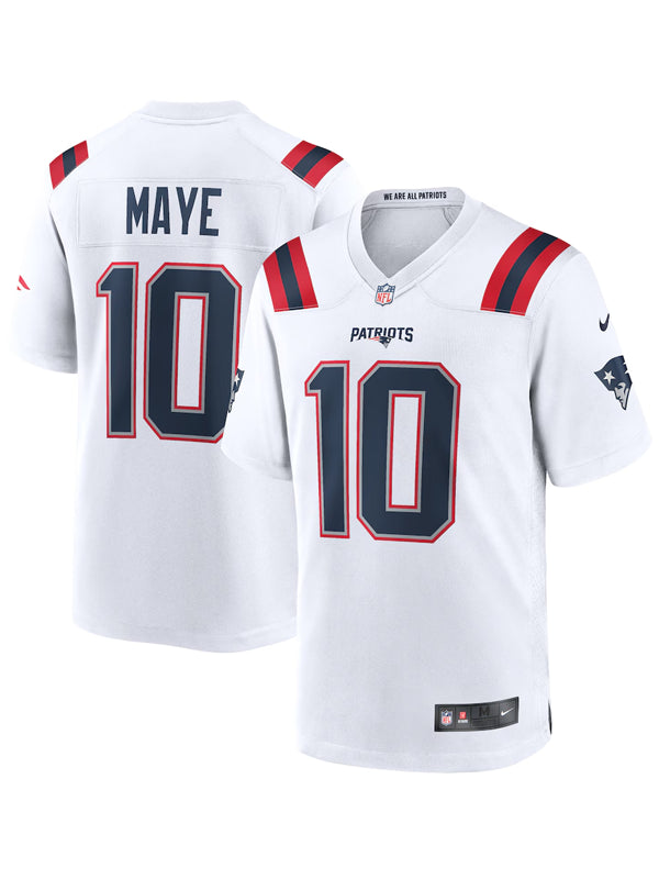Mens-Nike-Drake-Maye-White-New-England-Patriots-Player-Game-Jersey