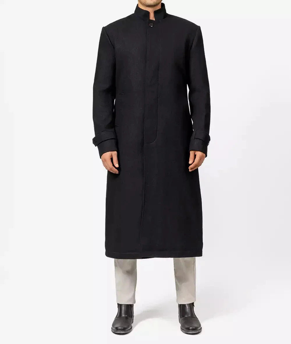 McGhee Black Wool Trench Coat Men Zing Apparel