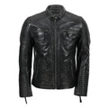 Mens Fraser Black Biker Leather Jacket