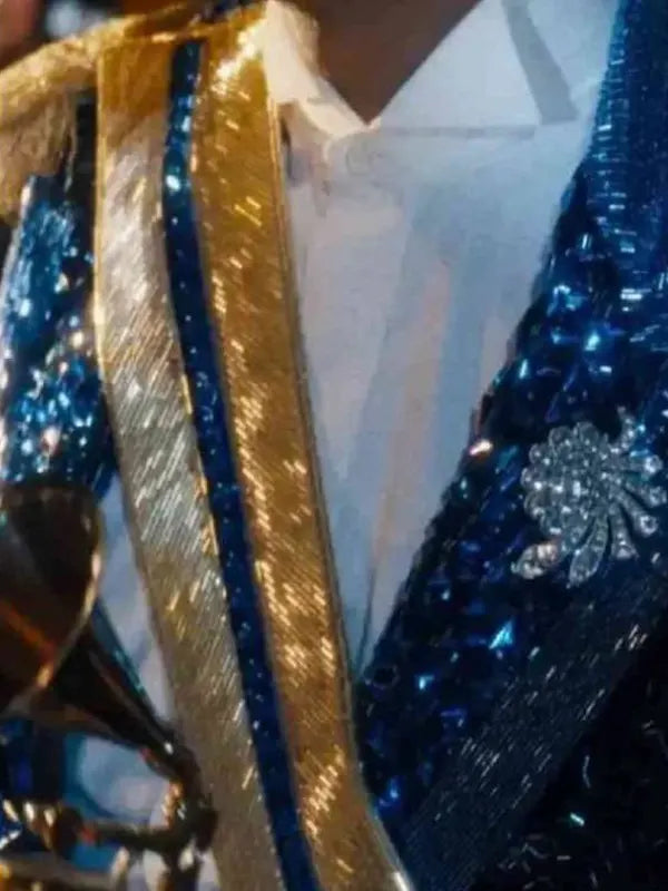Michael 2026 Jaafar Jackson Blue Sequin Jacket