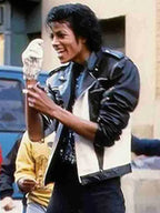 Michael Jackson Black And White Leather Jacket