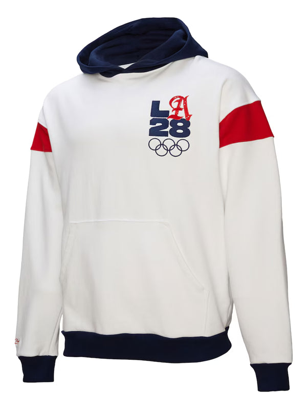 Mitchell-Ness-LA28-French-Terry-Hoodie-White