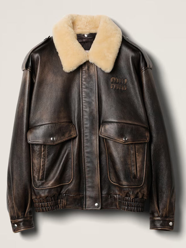 Miu Miu Leather Shearling Jacket