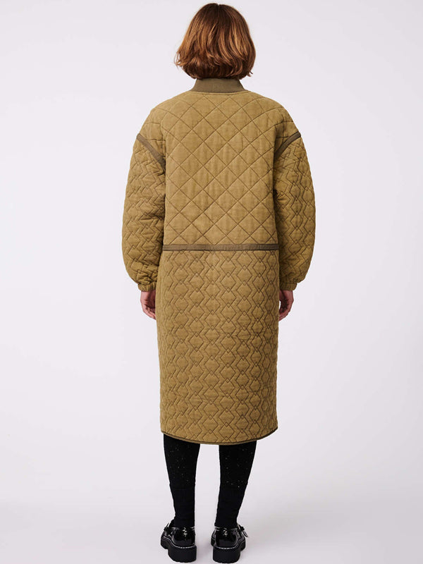 Mix-Stich-Long-Womens-Quilted-Coat