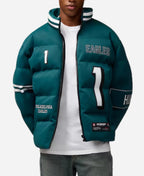 Jalen Hurts Philadelphia Eagles Green Puffer Jacket