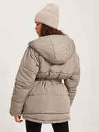 Nelly Puffer Jacket Beige Back