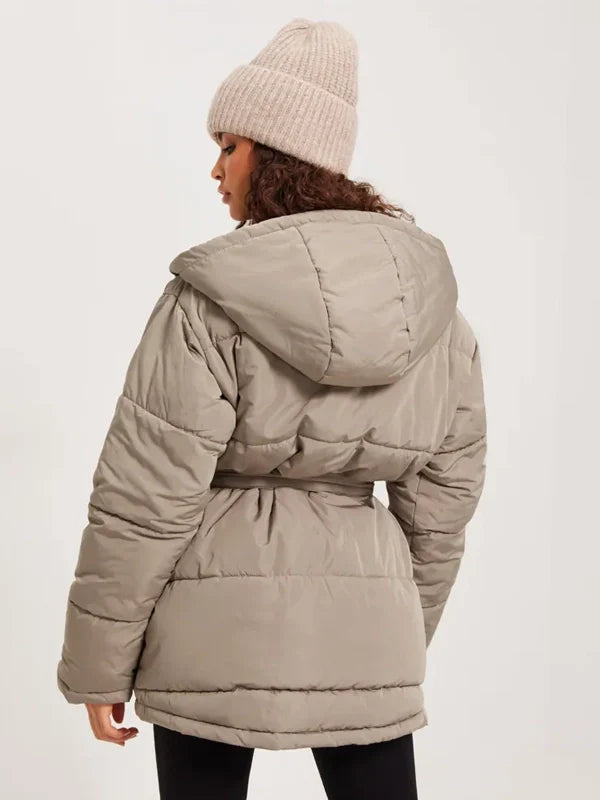Nelly Puffer Jacket Beige Back