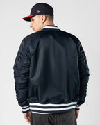 New Era x Alpha Industries Navy Atlanta Braves Full Zip Bomber Jacket