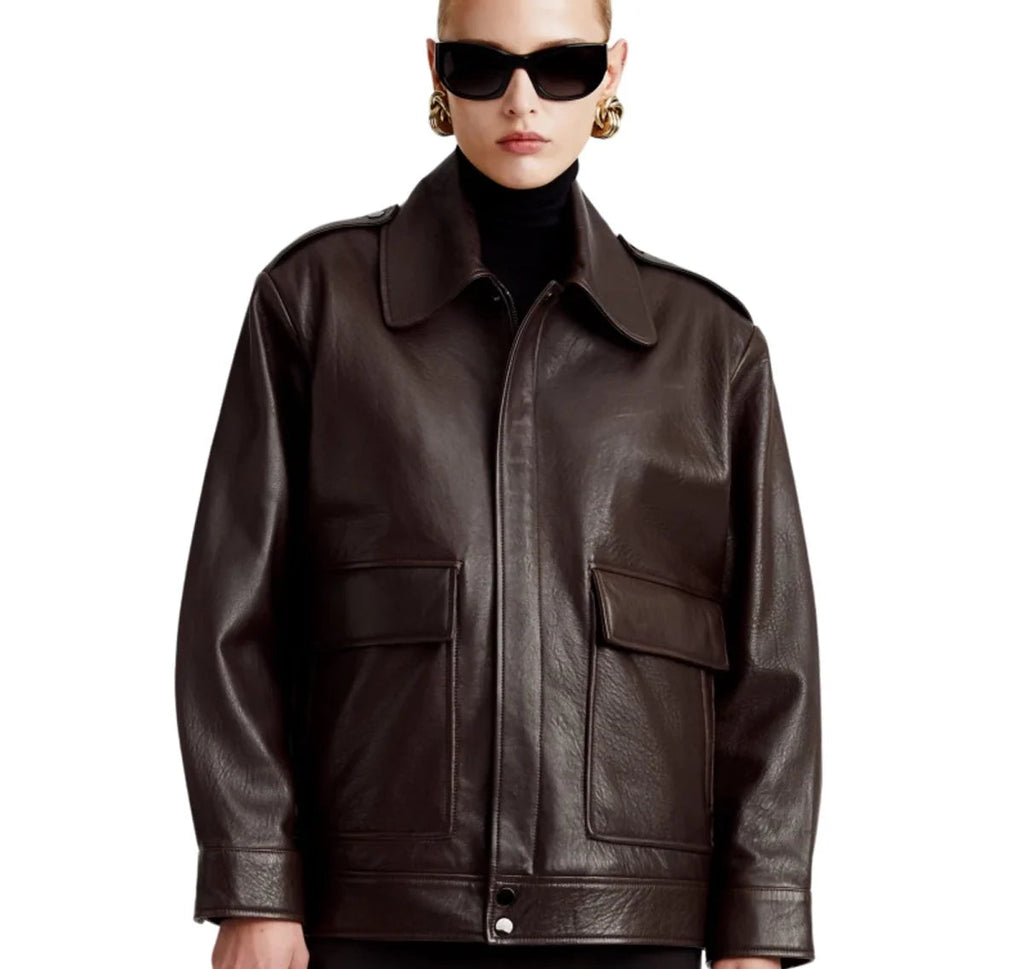 Nour_Hammour_Leather_Jacket_Drey_For_Sale