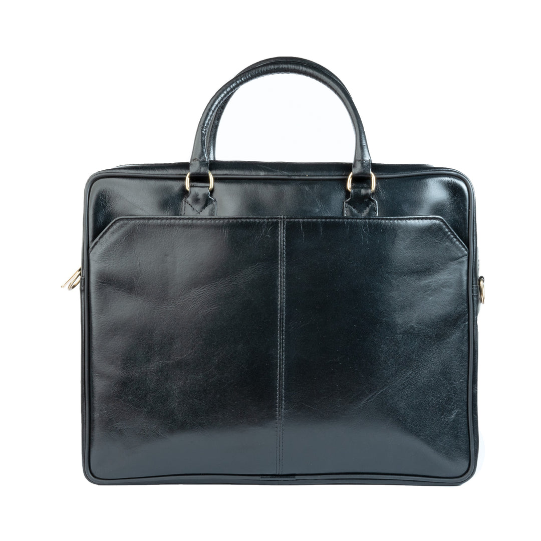 Premium Oil Pull Up Laptop Bag, Black Zing Apparel