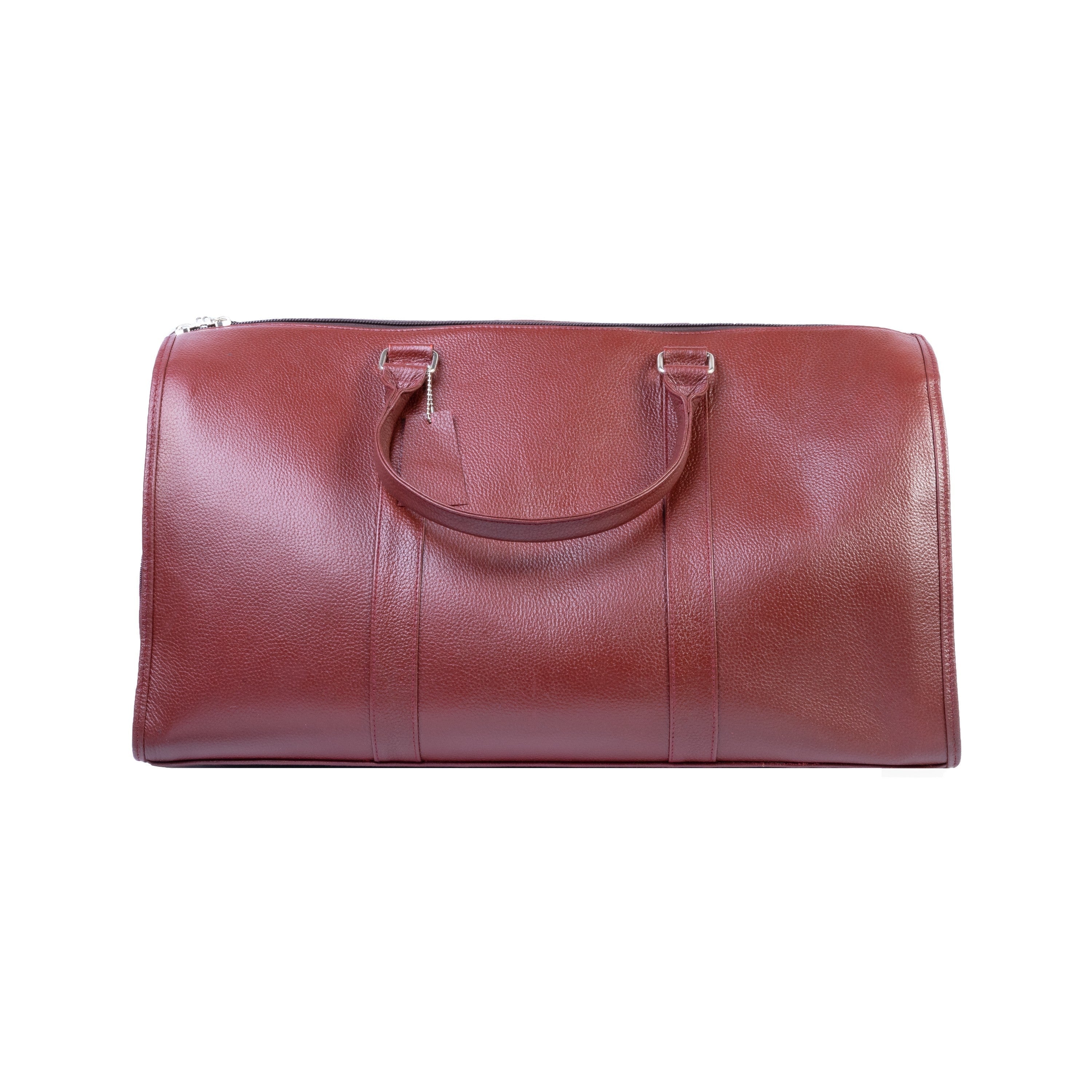 Milled Leather Premium Travel Bag, Brown Zing Apparel