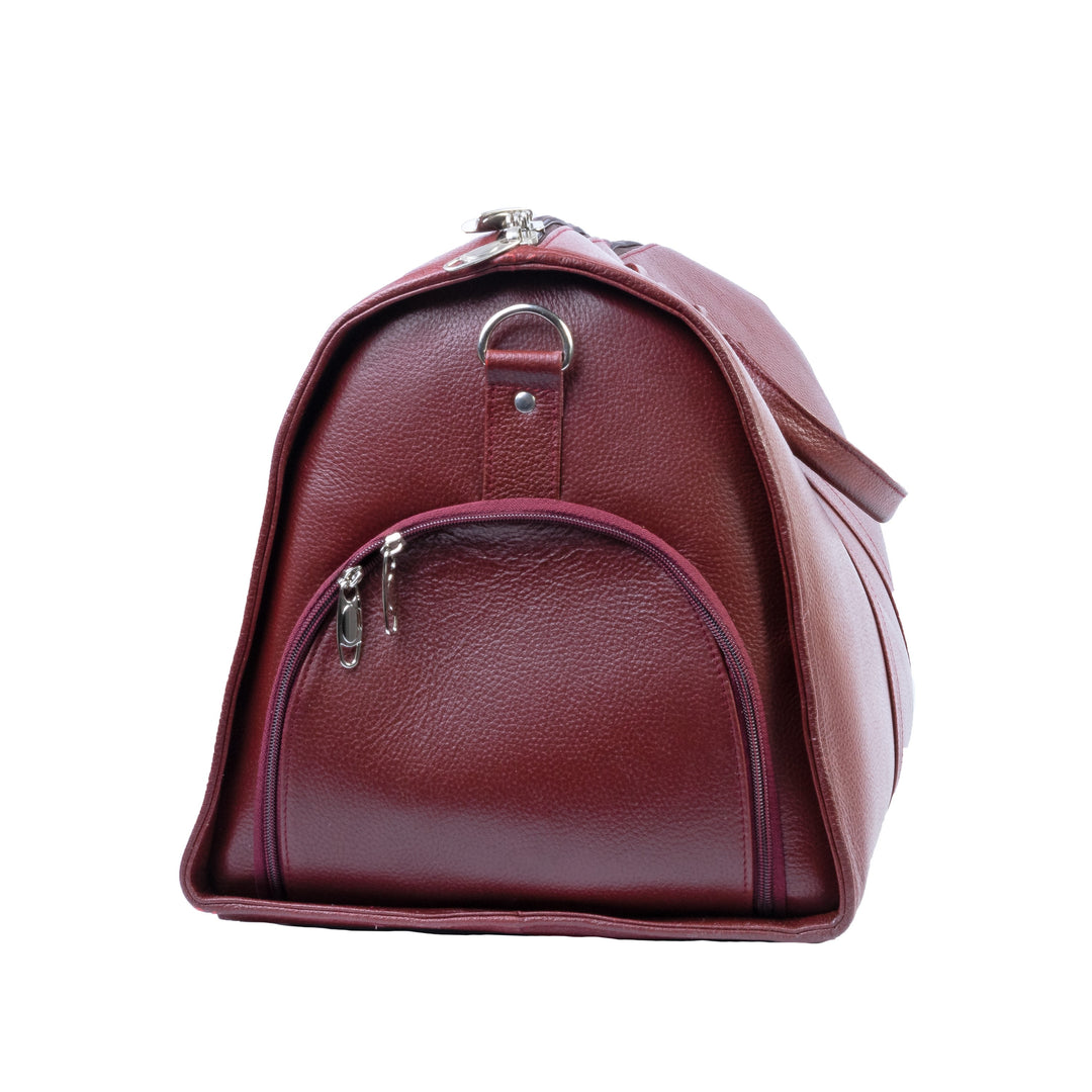 Milled Leather Premium Travel Bag, Brown Zing Apparel