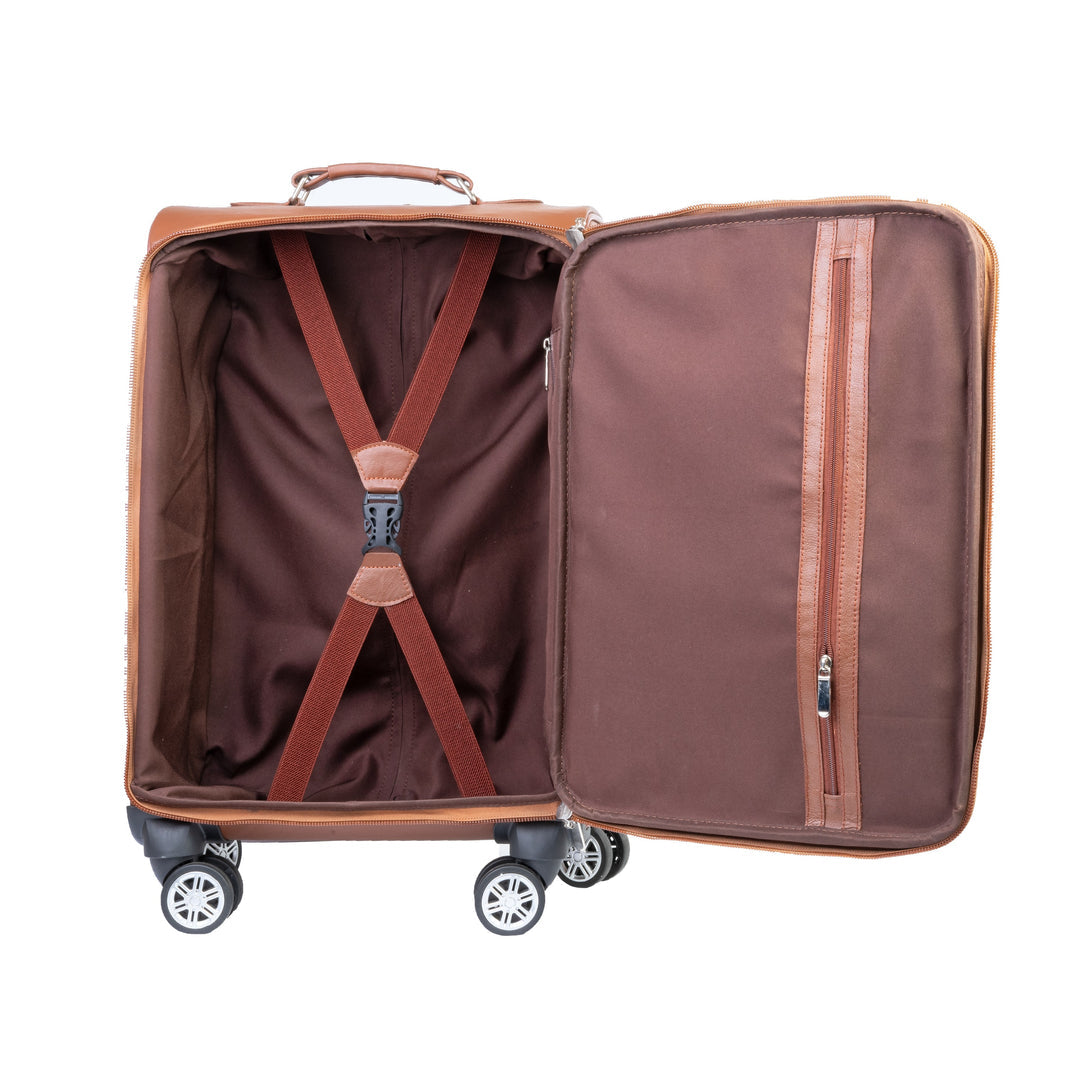 Modern Spin Leather Cabin Trolley Bag Zing Apparel