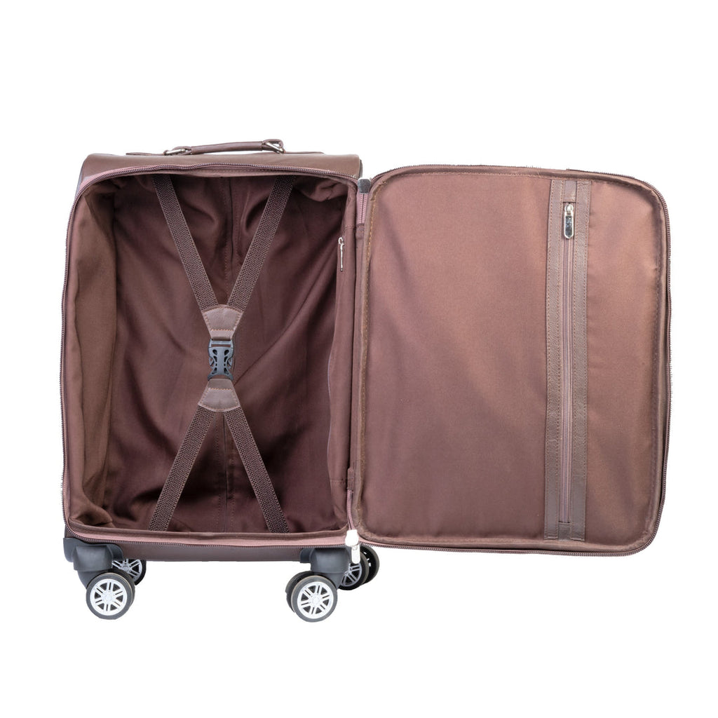 Modern Spin Leather Cabin Trolley Bag Zing Apparel