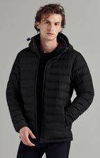 Packable puffer jacket men with hood