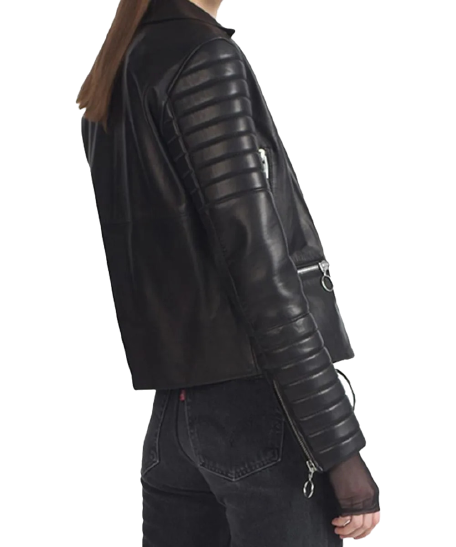 Sheep Leather Biker Jacket Women, Black Zing Apparel