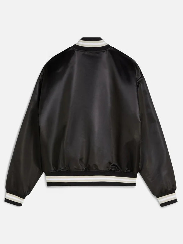 Patta-Script-Logo-Satin-Varsity-Black-Jacket-Back