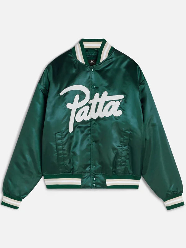 Patta-Script-Logo-Satin-Varsity-Jacket