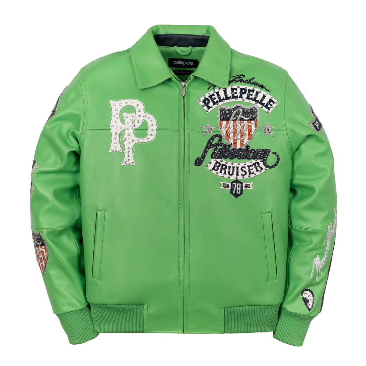 Pelle-Pelle-American-Bruiser-Plush-Leather-Jacket-Green