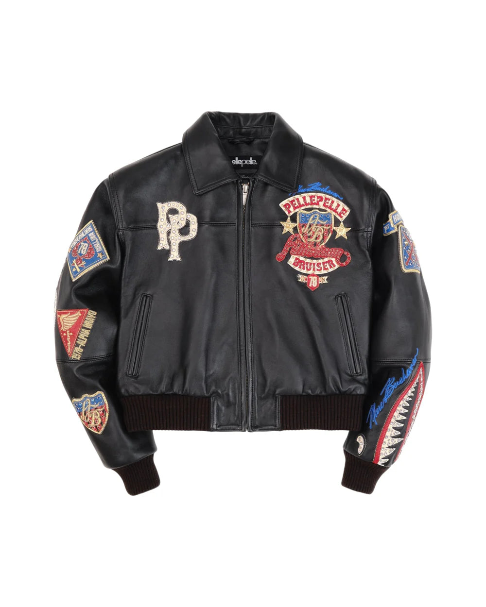 Pelle-Pelle-American-Bruiser-Plush-Womens-Crop-Real-Leather-Jacket