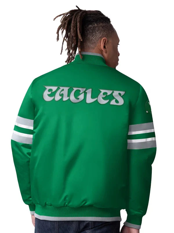Philadelphia Eagles Bomber Jacket Green Back