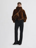 Phoebe-Philo-Faux-Fur-Bomber-Jacket-Brown