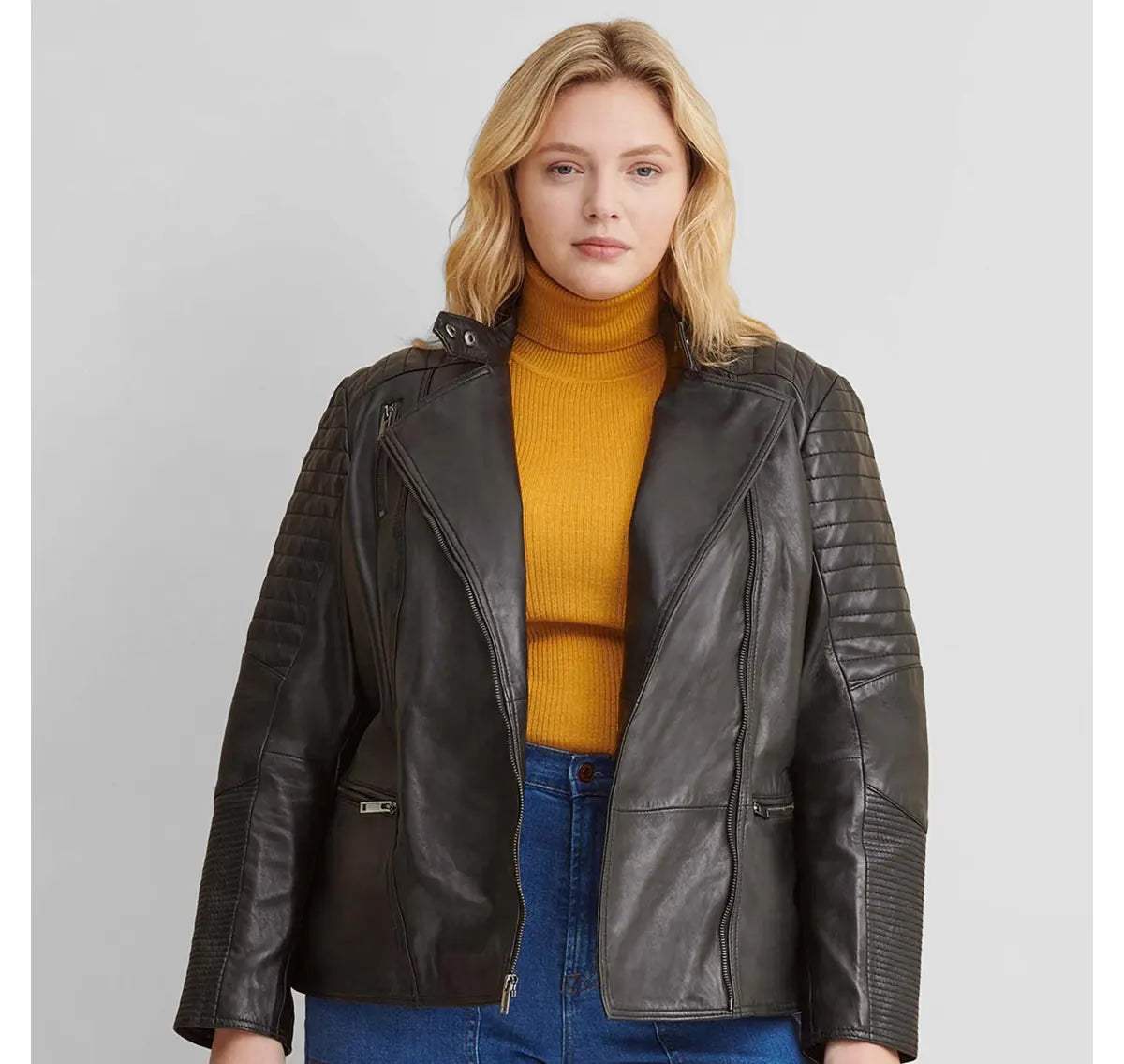 Plus Size Leather Jacket
