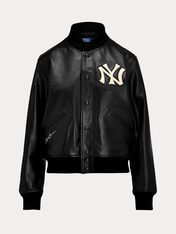 Polo-Ralph-Lauren-Yankees-Leather-Jacket-Black