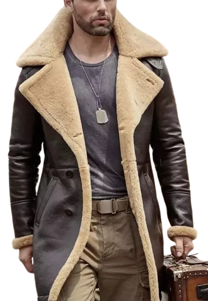 Premium-Brown-Shearling-Long-Coat
