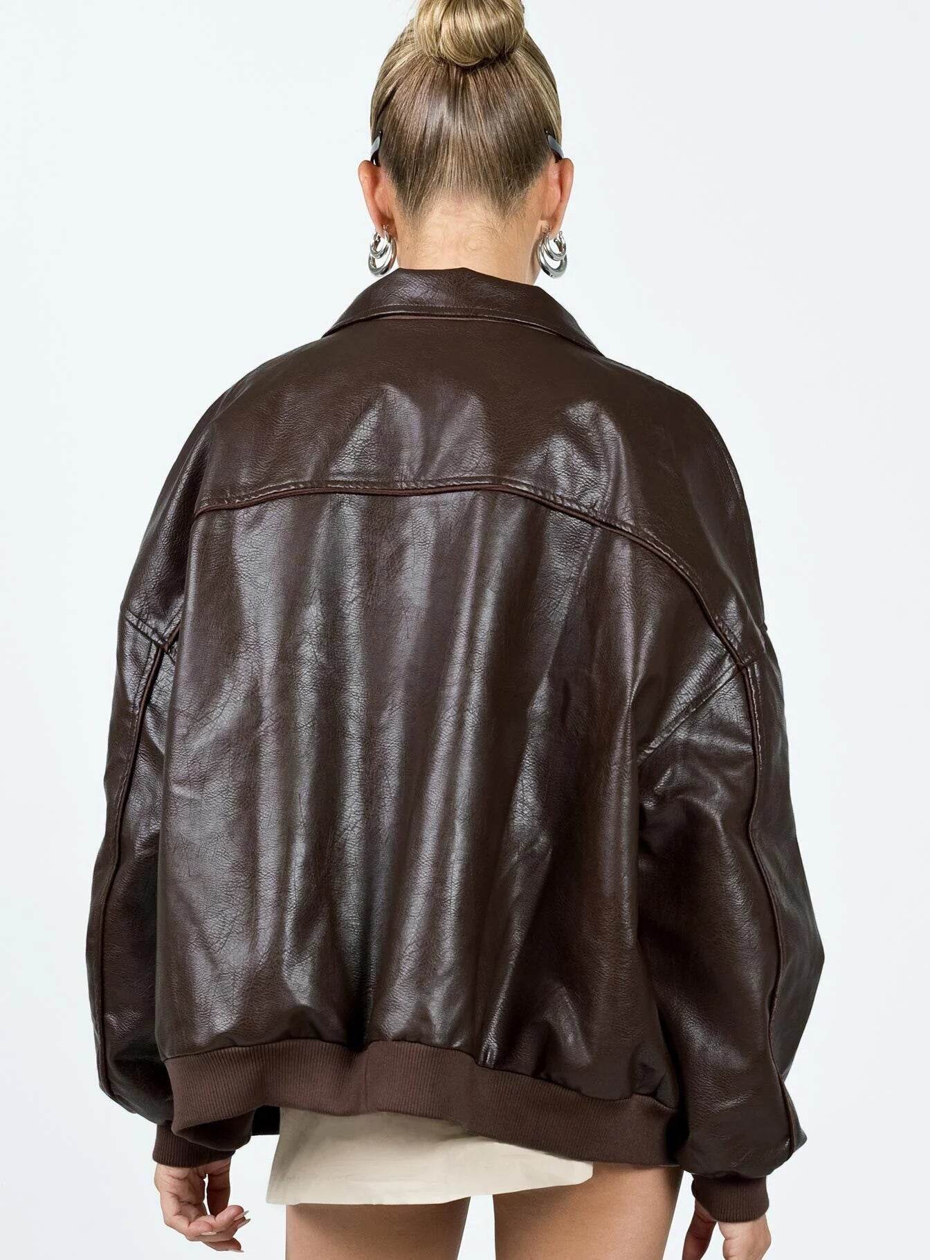 Princess-Polly-Brown-Goldsmith-Faux-Leather-Bomber-Jacket-Back