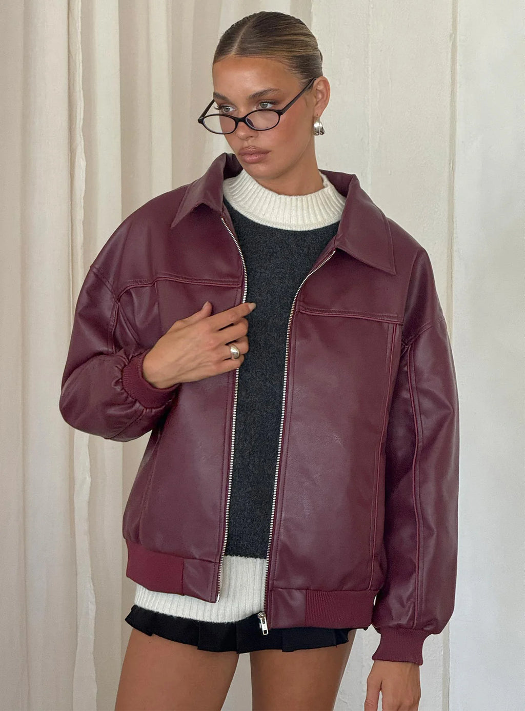 Princess-Polly-Burgundy-Goldsmith-Faux-Leather-Bomber-Jacket