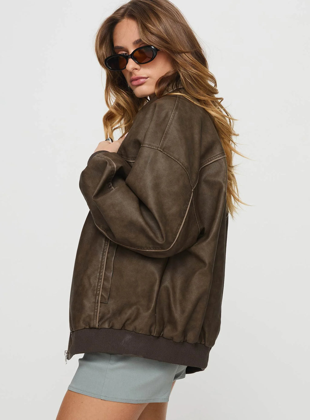 Princess-Polly-Goldsmith-Faux-Leather-Bomber-Jacket-Dark-Brown