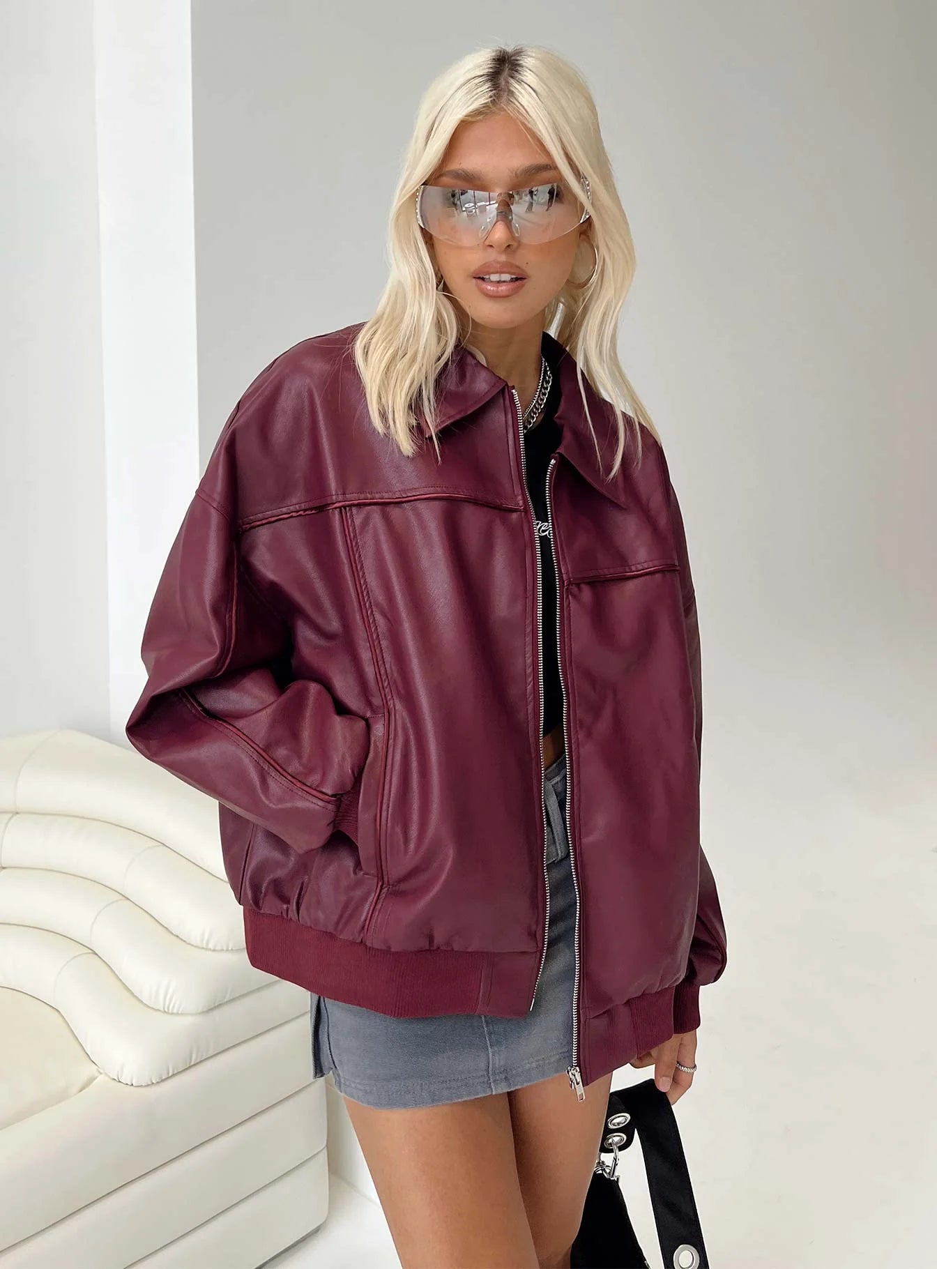 Princess-Polly-Goldsmith-Faux-Leather-Bomber-Jacket-For-Womens