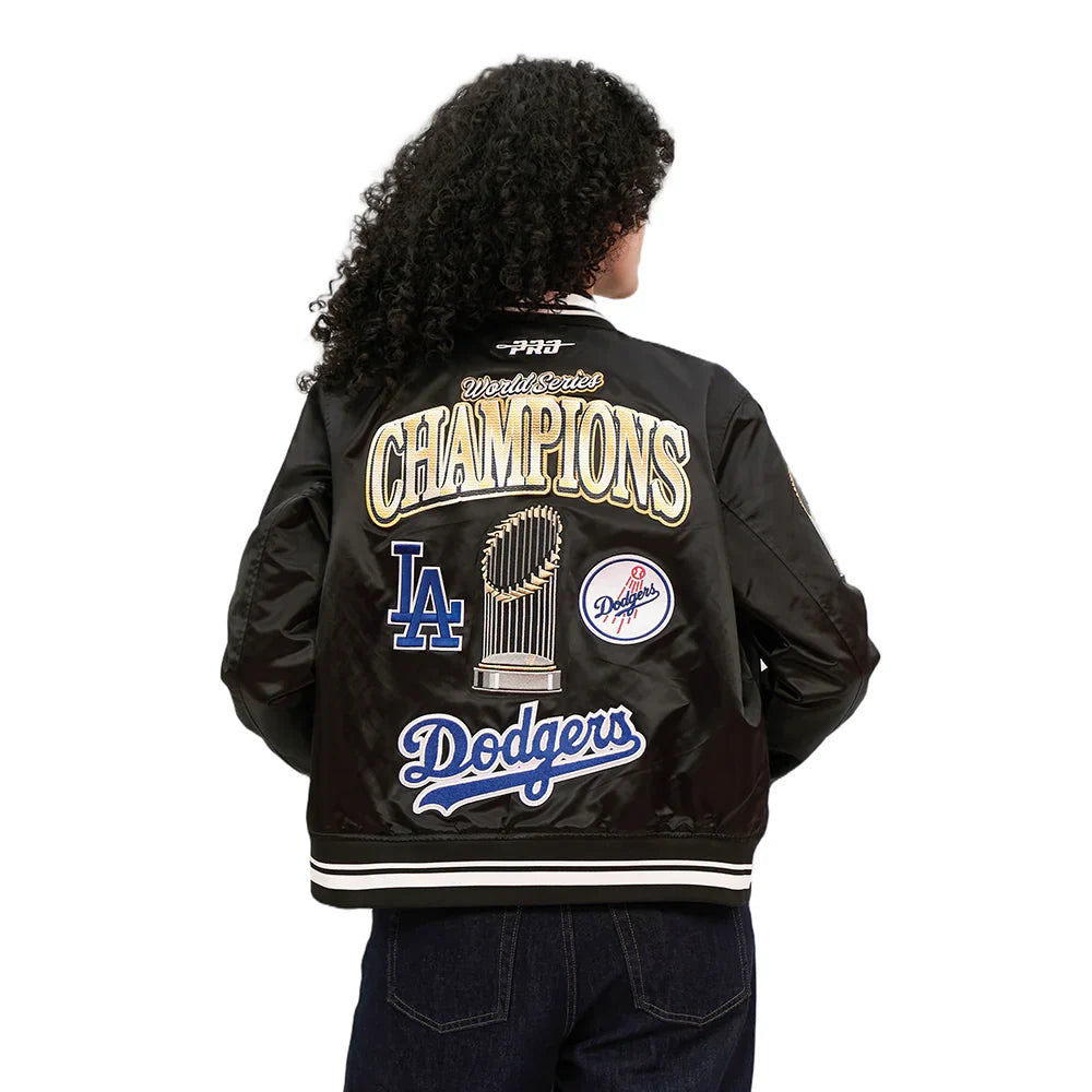Pro Standard MLB Los Angeles Dodgers World Series Womens Rib Satin Jacket Sale