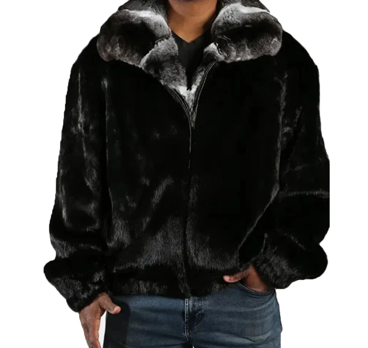 Black Real Mink Shearling Jacket Zing Apparel