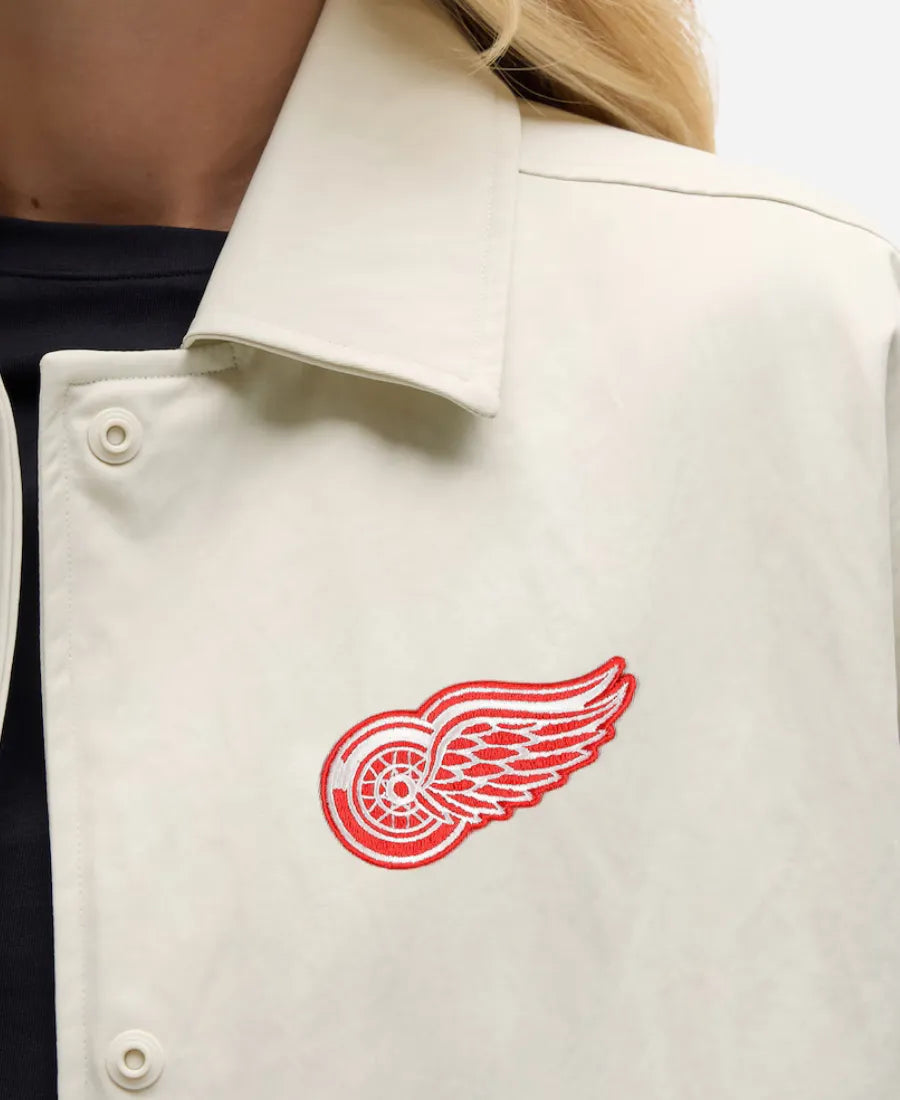 Detroit Red Wings Coaches Heathered Bone Jacket