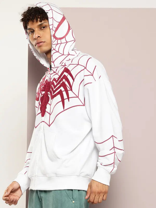 Red And White Spiderman Hoodie