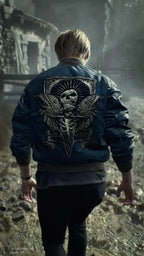 Resident Evil 4 Remake Leon Kennedy Blue Cosplay Jacket For Sale