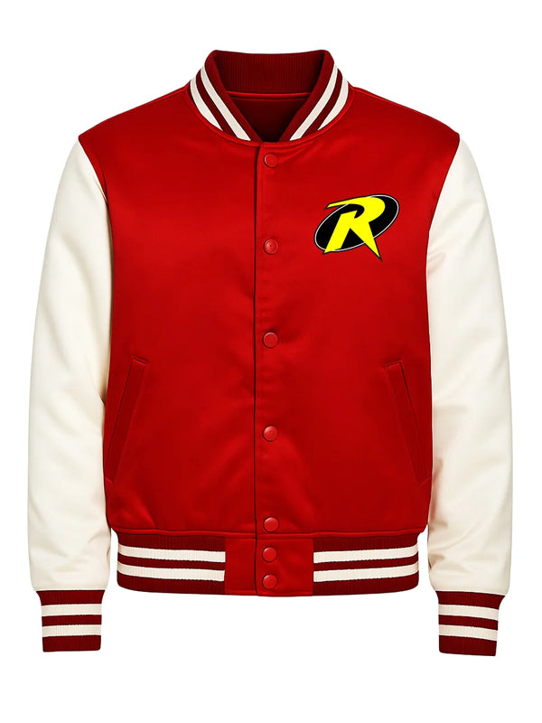 Robin-Red-White-Varsity-Jacket