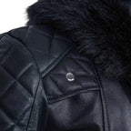 Seth Rollins Black Fur Black Leather Jacket Zing Apparel
