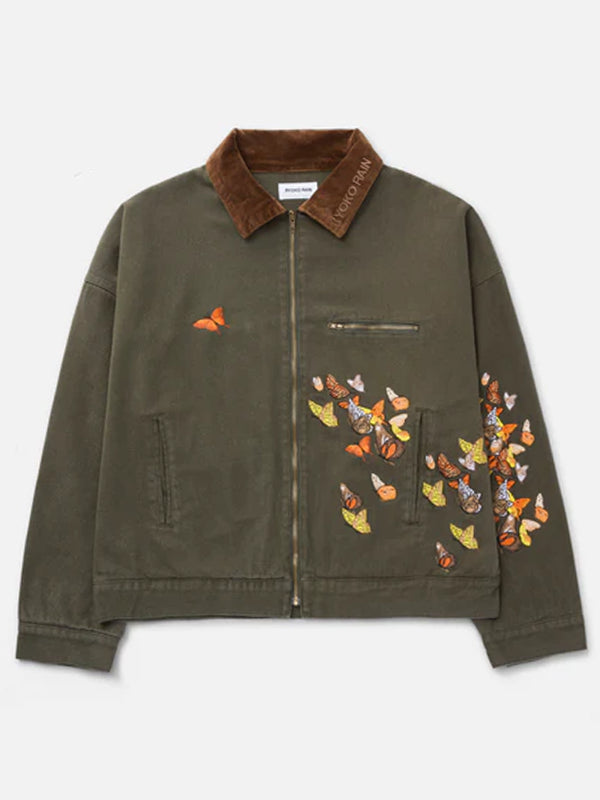 Ryoko-Rain-Green-Butterfly-Work-Jacket
