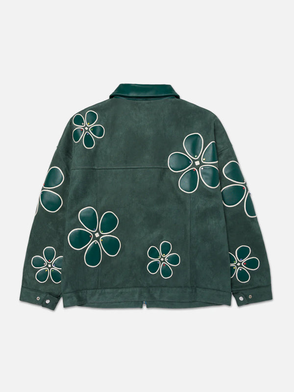 Ryoko-Rain-Green-Floral-Suede-Leather-Work-Jacket