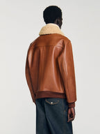 Sandro-Leather-Jacket-Back-With-Fur-Collar
