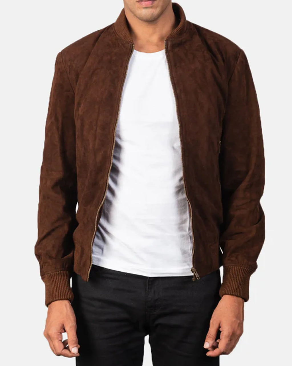 Shane Mocha Suede Bomber Jacket