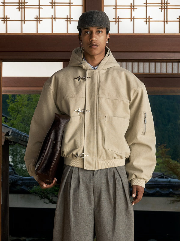 Shinzo-Shige-15oz-Canvas-Clasp-Beige-Bomber-Jacket