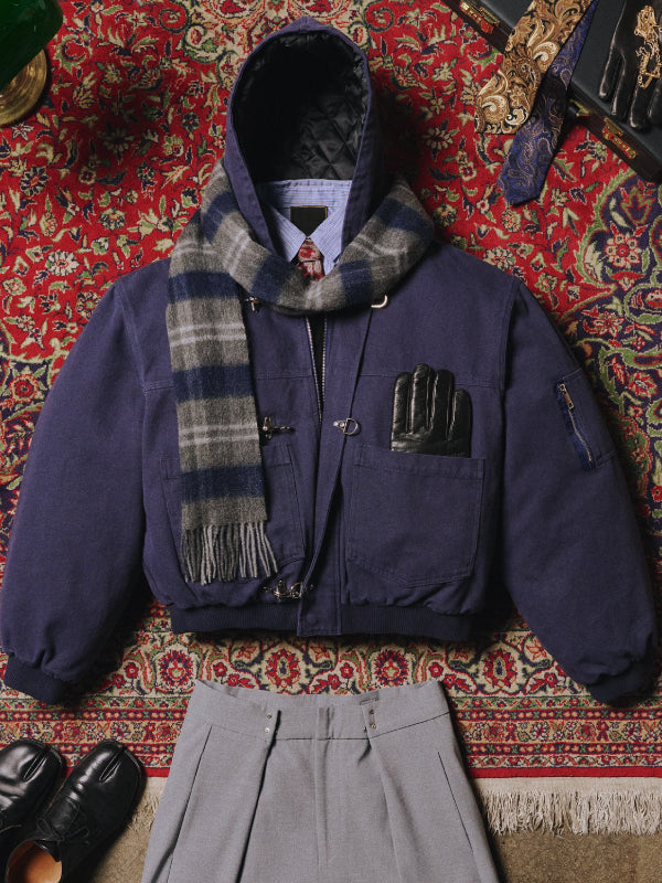 Shinzo-Shige-15oz-Canvas-Clasp-Bomber-Jacket-Navy