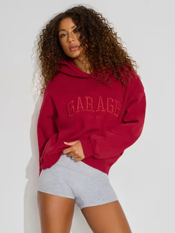 Shop Garage Ultrafleece Hoodie Red