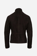 Side view of Craig suede blouson jacket modern style