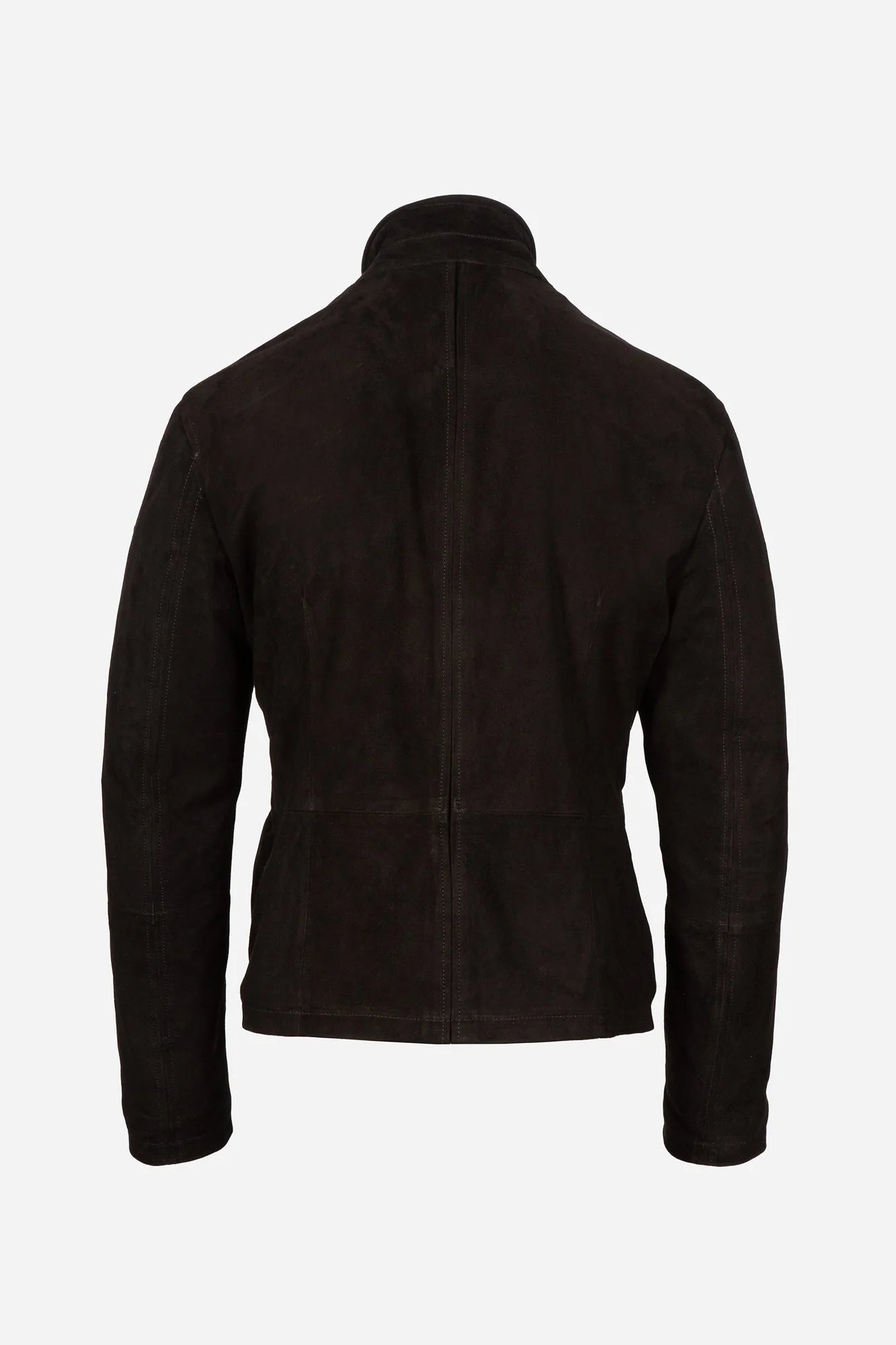 Side view of Craig suede blouson jacket modern style